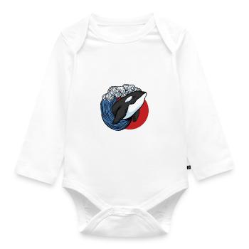 Orca Wal Geschenke - Baby Bio-Langarm-Body - Weiß - Vorne