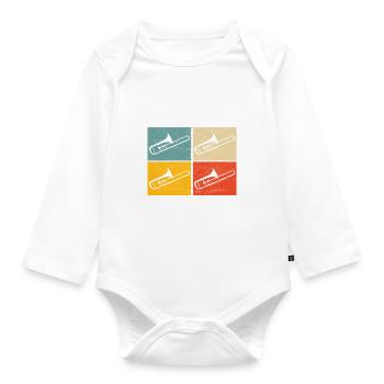 Posaune Trombone - Organic Longsleeve Baby Bodysuit - white - Front