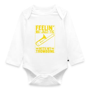 Posaune Trombone - Organic Longsleeve Baby Bodysuit - white - Front