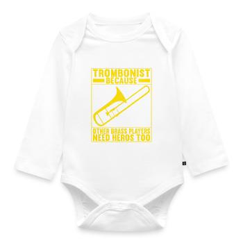 Posaune Trombone - Organic Longsleeve Baby Bodysuit - white - Front