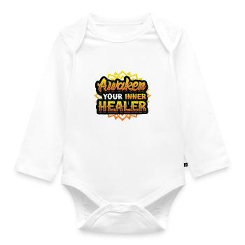Awaken Your Inner Healer, Reiki Spiritual - Organic Longsleeve Baby Bodysuit - white - Front