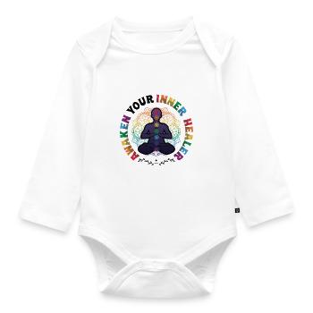 Awaken Your Inner Healer, Reiki Spiritual - Organic Longsleeve Baby Bodysuit - white - Front
