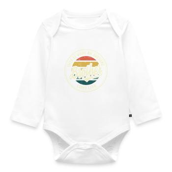 Best Brother Retro Brother Heart Bro Gift - Organic Longsleeve Baby Bodysuit - white - Front