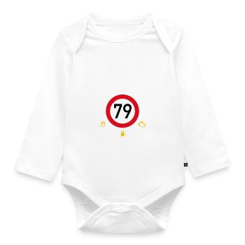 79. Geburtstag Schonend Behandeln Oldtimer Ist 79 - Baby Bio-Langarm-Body - Weiß - Vorne
