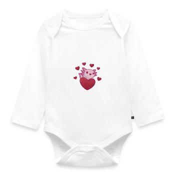 Axolotl Liebhaber Geschenke - Baby Bio-Langarm-Body - Weiß - Vorne