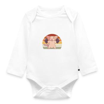 Axolotl Liebhaber Geschenke - Baby Bio-Langarm-Body - Weiß - Vorne