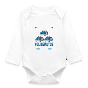 Polizist Einsatzleiter 3. Geburtstag Polizeiauto - Baby Bio-Langarm-Body - Weiß - Vorne