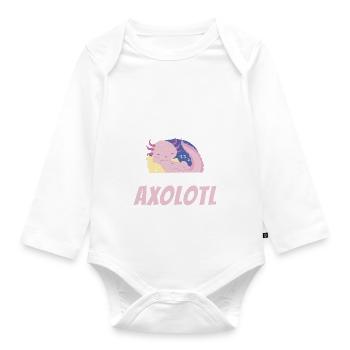 Axolotl Liebhaber Geschenke - Baby Bio-Langarm-Body - Weiß - Vorne