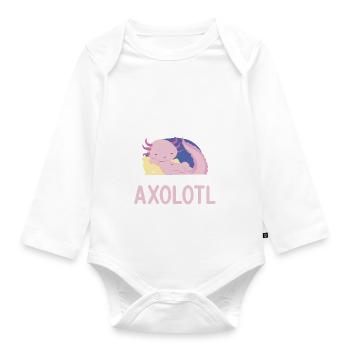 Axolotl Liebhaber Geschenke - Baby Bio-Langarm-Body - Weiß - Vorne