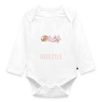 Axolotl Liebhaber Geschenke - Baby Bio-Langarm-Body - Weiß - Vorne