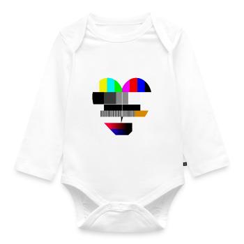 Test Image Coeur I Love 90s Party Love 80s - Body Bébé bio manches longues - blanc - Devant