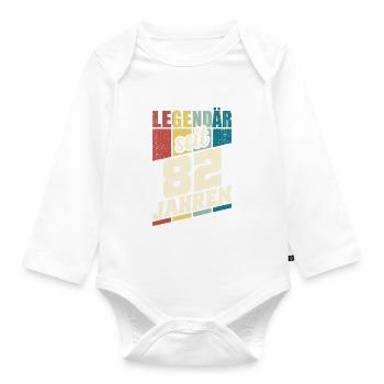 82. Geburtstag Legendär Seit 82 Jahren Legende 82 - Baby Bio-Langarm-Body - Weiß - Vorne