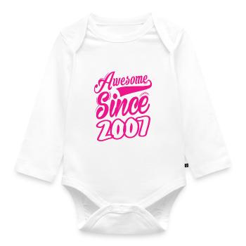 Awesome Since 2007 - Organic Longsleeve Baby Bodysuit - white - Front