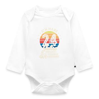24. Geburtstag Geschenk Habe 24 Jahre Gebraucht - Baby Bio-Langarm-Body - Weiß - Vorne