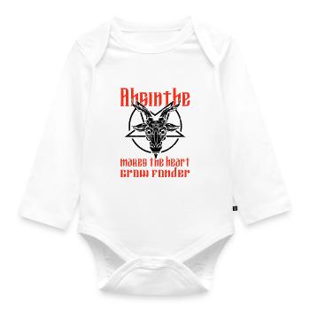 Satan Beelzebub Teufel Gothic Pentagram Mystisch - Baby Bio-Langarm-Body - Weiß - Vorne