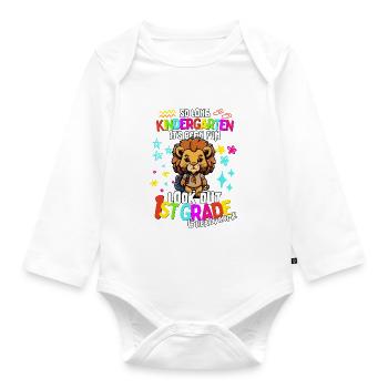 Löwe Tschüss Kindergarten: Inscription 1ère année - Body Bébé bio manches longues - blanc - Devant