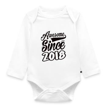Awesome Since 2018 - Baby Bio-Langarm-Body - Weiß - Vorne