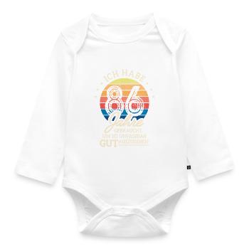86. Geburtstag Geschenk Habe 86 Jahre Gebraucht - Baby Bio-Langarm-Body - Weiß - Vorne