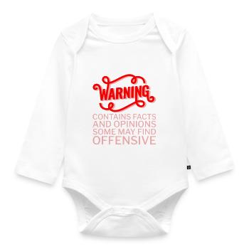 Contains Facts And Opinions Some Find Offensive 4 - Baby Bio-Langarm-Body - Weiß - Vorne