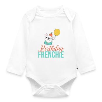 Cadeaux de bouledogue français - Body Bébé bio manches longues - blanc - Devant