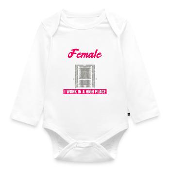Weibliches Aufzugsmechaniker-design Für Einen - Body Bébé bio manches longues - blanc - Devant