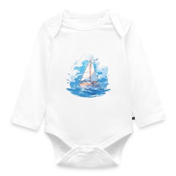 Sailing, Sailing Ship, Sailboat, Regatta, Sailing, Sailing - Organic Longsleeve Baby Bodysuit - white - Front