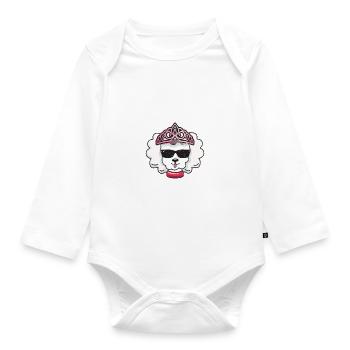 Poodle Gifts - Baby Bio-Langarm-Body - Weiß - Vorne