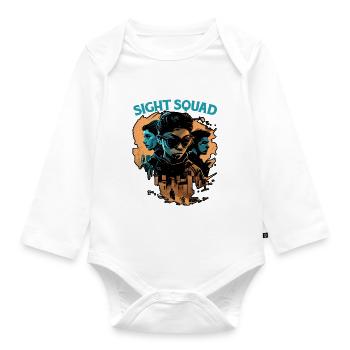 Sight Squad 6 - Baby Bio-Langarm-Body - Weiß - Vorne