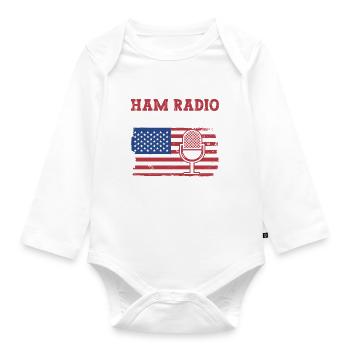 Amateurfunk-betriebsdesign Für Patriotischen - Body Bébé bio manches longues - blanc - Devant
