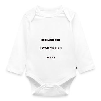 Ich Bin Ein Mann Ich Kann Tun Was Meine Frau Will - Baby Bio-Langarm-Body - Weiß - Vorne