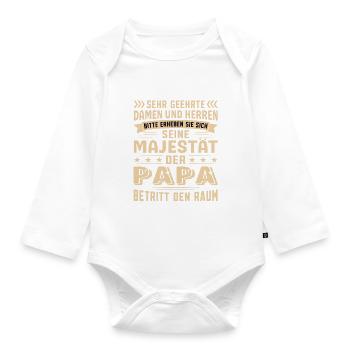 Papa Geburtstag Papa Sprüche Papa Geschenke - Baby Bio-Langarm-Body - Weiß - Vorne