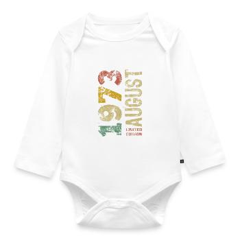 Limited Edition August 1973 Geburtstag - Geschenk - Baby Bio-Langarm-Body - Weiß - Vorne