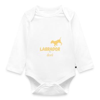 Labrador le maître du sommeil, du jeu de l'amour - Body Bébé bio manches longues - blanc - Devant