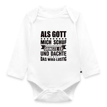 Lustige Sprüche - Baby Bio-Langarm-Body - Weiß - Vorne