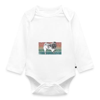 Cadeaux de carlin pour les amateurs de carlins - Body Bébé bio manches longues - blanc - Devant