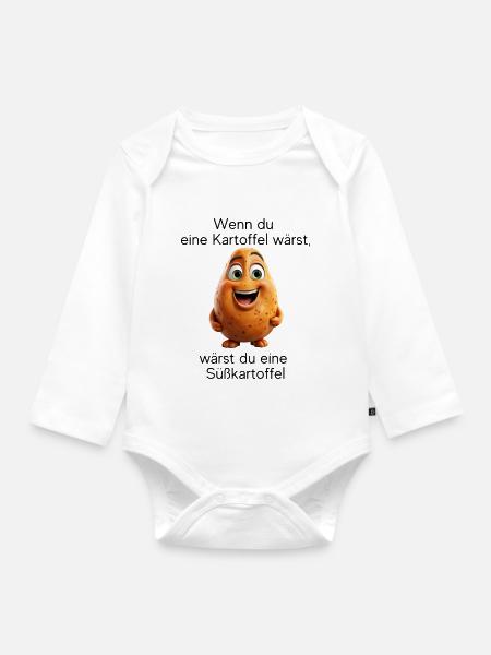 Süßkartoffel - Baby Bio-Langarm-Body - Weiß
