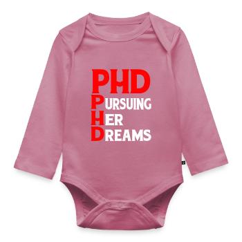 Ph.D. Poursuivre ses rêves 8 - Body Bébé bio manches longues - mauve - Devant