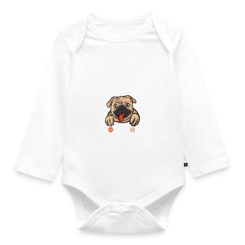 Cadeaux de carlin pour les amateurs de carlins - Body Bébé bio manches longues - blanc - Devant