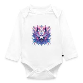 Wolf Wolf Head Wolves Forest Dwellers Animals - Organic Longsleeve Baby Bodysuit - white - Front