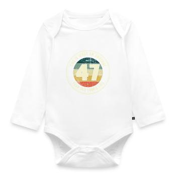 47e anniversaire pour que vous voyiez avec 47 cadeaux rétro - Body Bébé bio manches longues - blanc - Devant