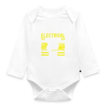 Electrician Electronics Technician - Organic Longsleeve Baby Bodysuit - white - Front