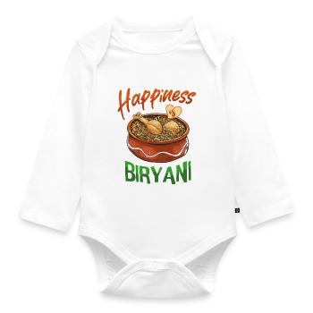 Indian food, foodies, biryani lovers, - Organic Longsleeve Baby Bodysuit - white - Front