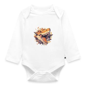 Dinosaure TRex - Body Bébé bio manches longues - blanc - Devant