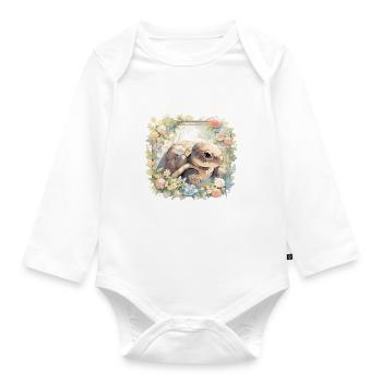 Turtle Lizard Turtle Baby Turtles - Organic Longsleeve Baby Bodysuit - white - Front