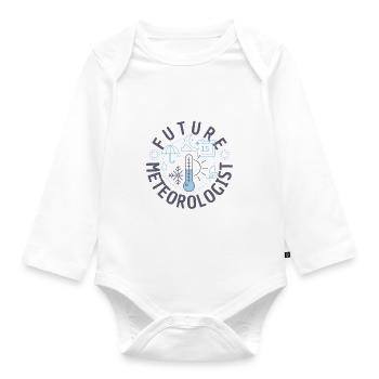 Meteorology pun for meteorologist - Organic Longsleeve Baby Bodysuit - white - Front