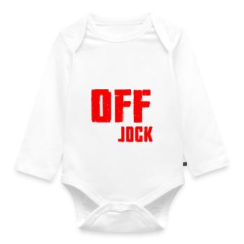 Get Off My Jock 5 - Organic Longsleeve Baby Bodysuit - white - Front
