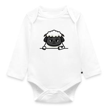 Stilvolles Lamm - Baby Bio-Langarm-Body - Weiß - Vorne