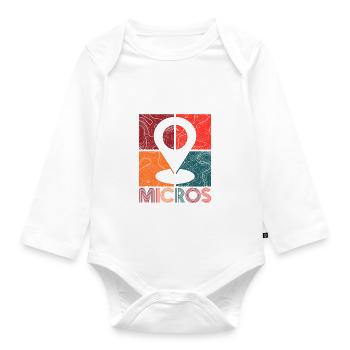 I Break For Micros - Geocaching Geocacher - Organic Longsleeve Baby Bodysuit - white - Front