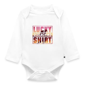 Chemise Lucky Geocaching - Geocaching Geocacher - Body Bébé bio manches longues - blanc - Devant