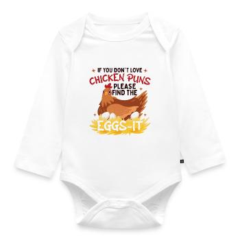 Chicken Puns Poultry Lover - Organic Longsleeve Baby Bodysuit - white - Front
